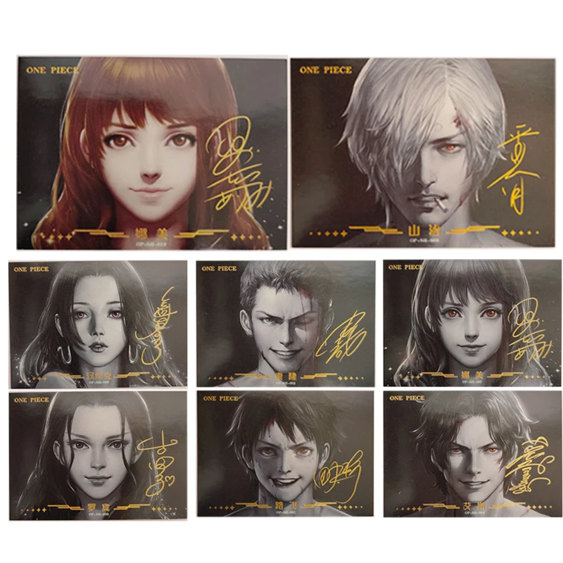 

Anime One Piece Boa Hancock Monkey D Luffy Nami Nico Robin Roronoa Zoro Signed Hand-Drawn Cards New Collection Boy Birthday Gift