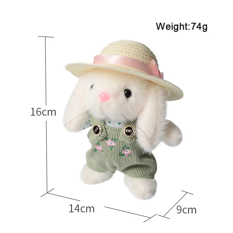 [Just] 1 szt. Uroczy pluszowy króliczek Eddy Gardener, zawieszka, mała pluszowa zabawka, ozdoba do torby