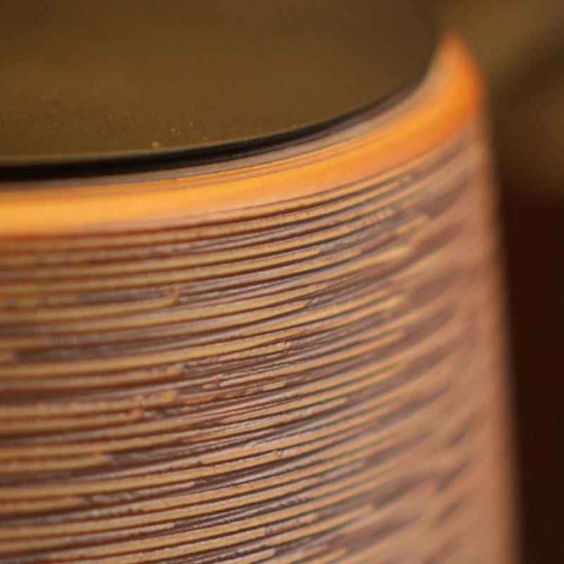 Japanese Retro Ceramics Floor Lamp Design Amphora Linen Restaurant Homestay Room Decor Floor Lamp Warm Atmosphere LED Lights