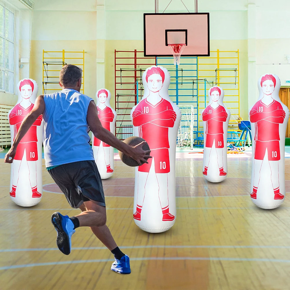Inflatable Punching Bag Soccer Dummy Defender Training Mannequin Football Practice Tumbler for Home Exercise for Children Adults