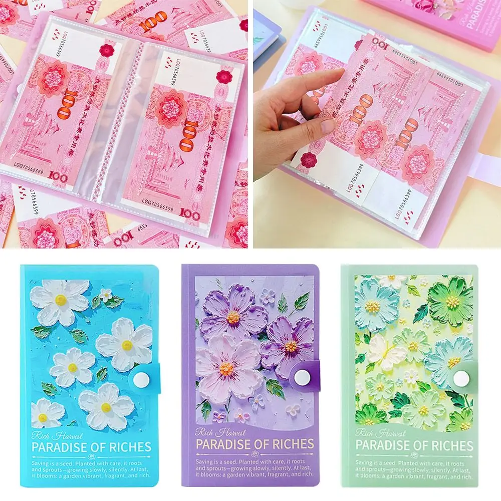 Save Money 100 Envelopes Money Saving Challenge A6 Oil Painting Waterproof Savings Binder Cute Large Capacity