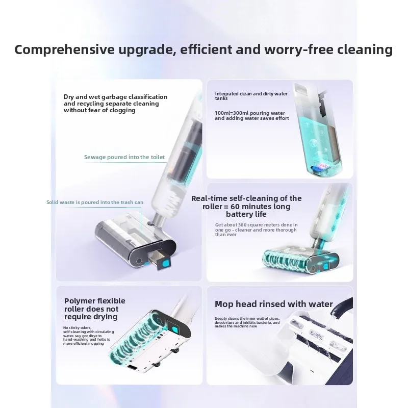 Intelligent washing machine lying flat 0 wrapping, sweeping and mopping machine sterilization
