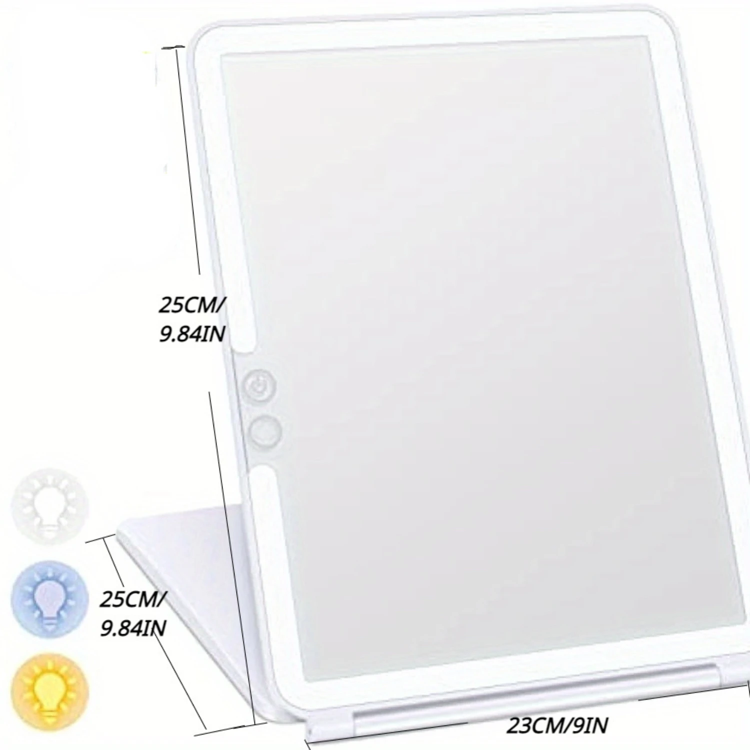 مرآة مكياج محمولة قابلة للطي مع أضواء LED حقيقية، تكبير 3X 5X، مرآة زينة مدمجة وصغيرة لمكتب السفر