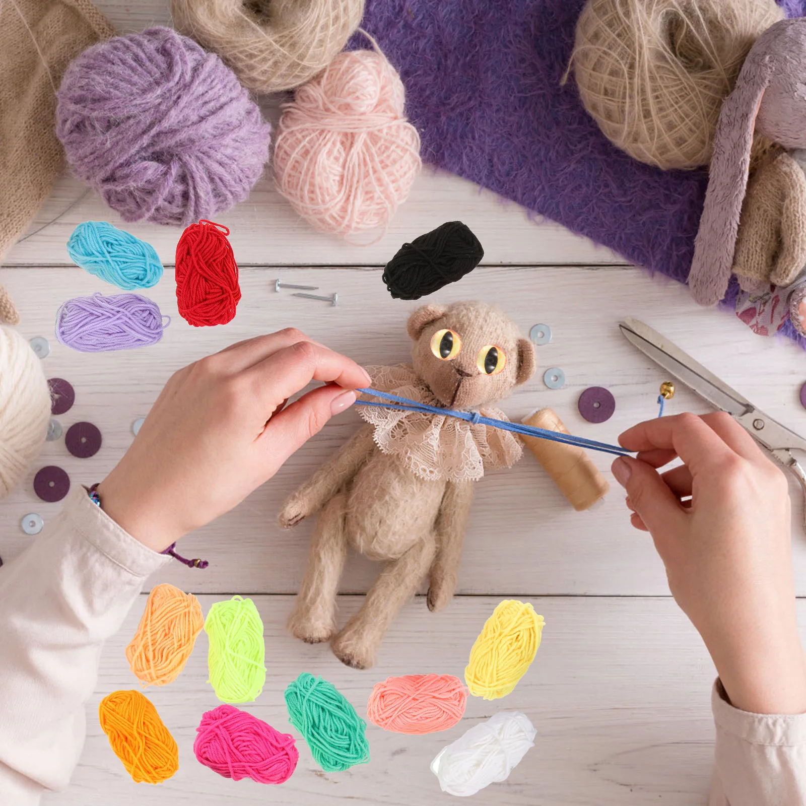 

Colored Acrylic Knitting Wool Handmade Thick Chunky Warm Scarf Hat Blanket Woolen Yarn Woven Woven Cloth Line Cloth Line