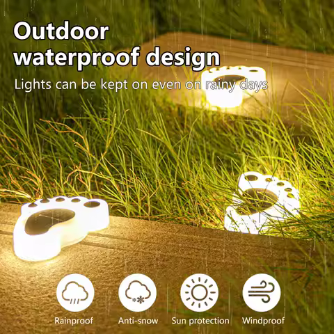 LED Solar Lights Outdoor Garden lights IP65 Waterproof FootPrint Lights Solar Powered Solar Lamp Deck Light Stairs Yard Pathway
