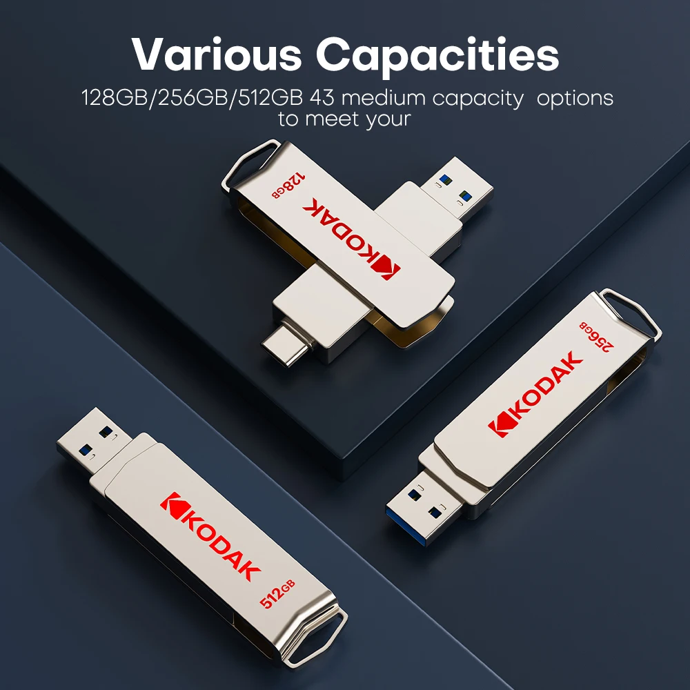 Kodak USSD Mobile Solid U Disk External Solid State Drive 1TB 256GB 512GB USB 3.2 Type-C Dual Interfaces For Mobile Phone Tablet