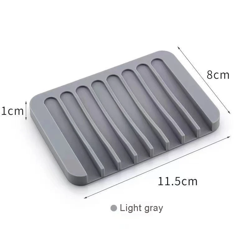 Bathroom Silicone Soap Dish Drain Bath Drain Soap Rack Kitchen Countertop Sponge Rack Drying Tray