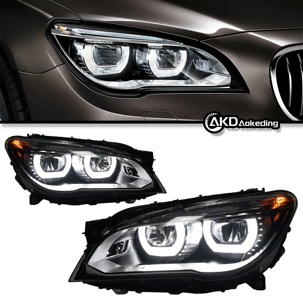 AKD Car Styling for BMW F02 Headlights 2009-2014 740i 730i 735i F01 LED Headlight Projector Lens DRL Automotive Accessories