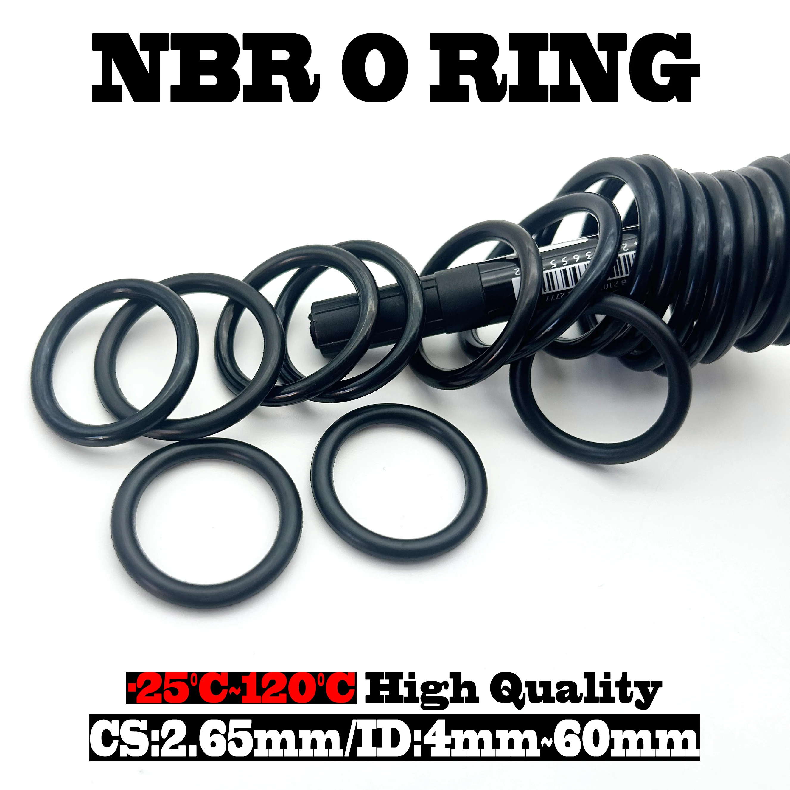 

20Pcs NBR Nitrile Rubber O-Rings CS 2.65mm/ID 4mm~60mm Wear-Resistant Seals for Compressor & Engine Oil System Maintenance