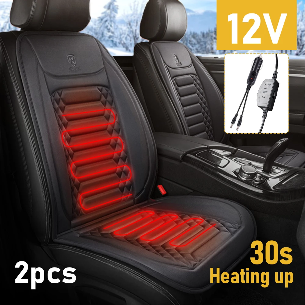 

2pcs 12V Winter Car Heated Seat Cover Heating Warmer Car Seat Cushion Auto Universal Car Seat Protector Cloak Cover Pads Set