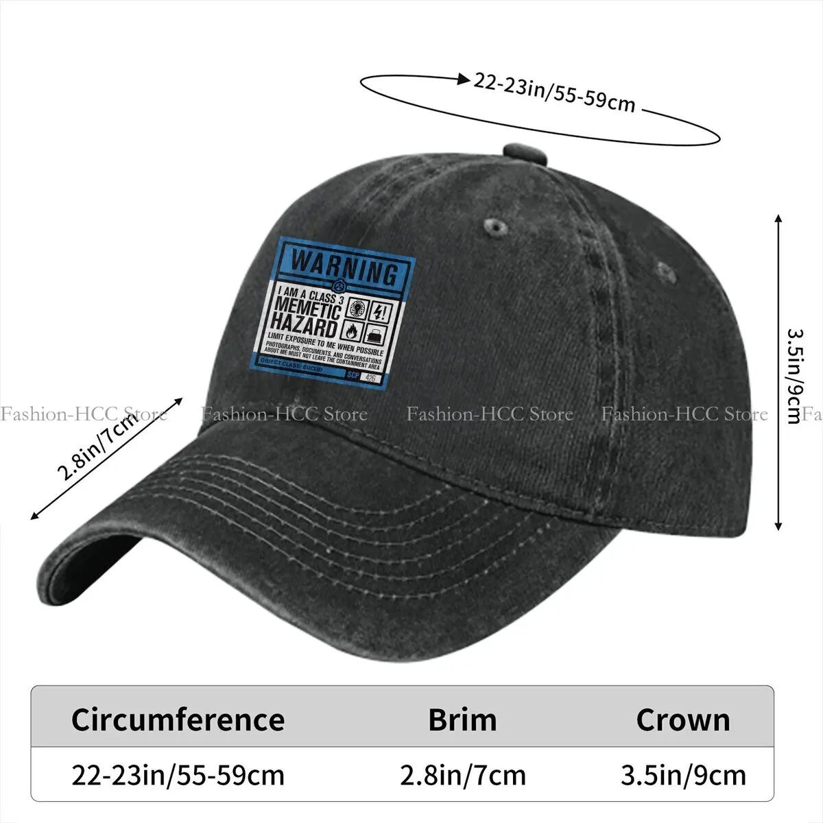 Warning Sign Baseball Cap Men Hats Women Visor Protection Snapback SCP Foundation Containment Caps