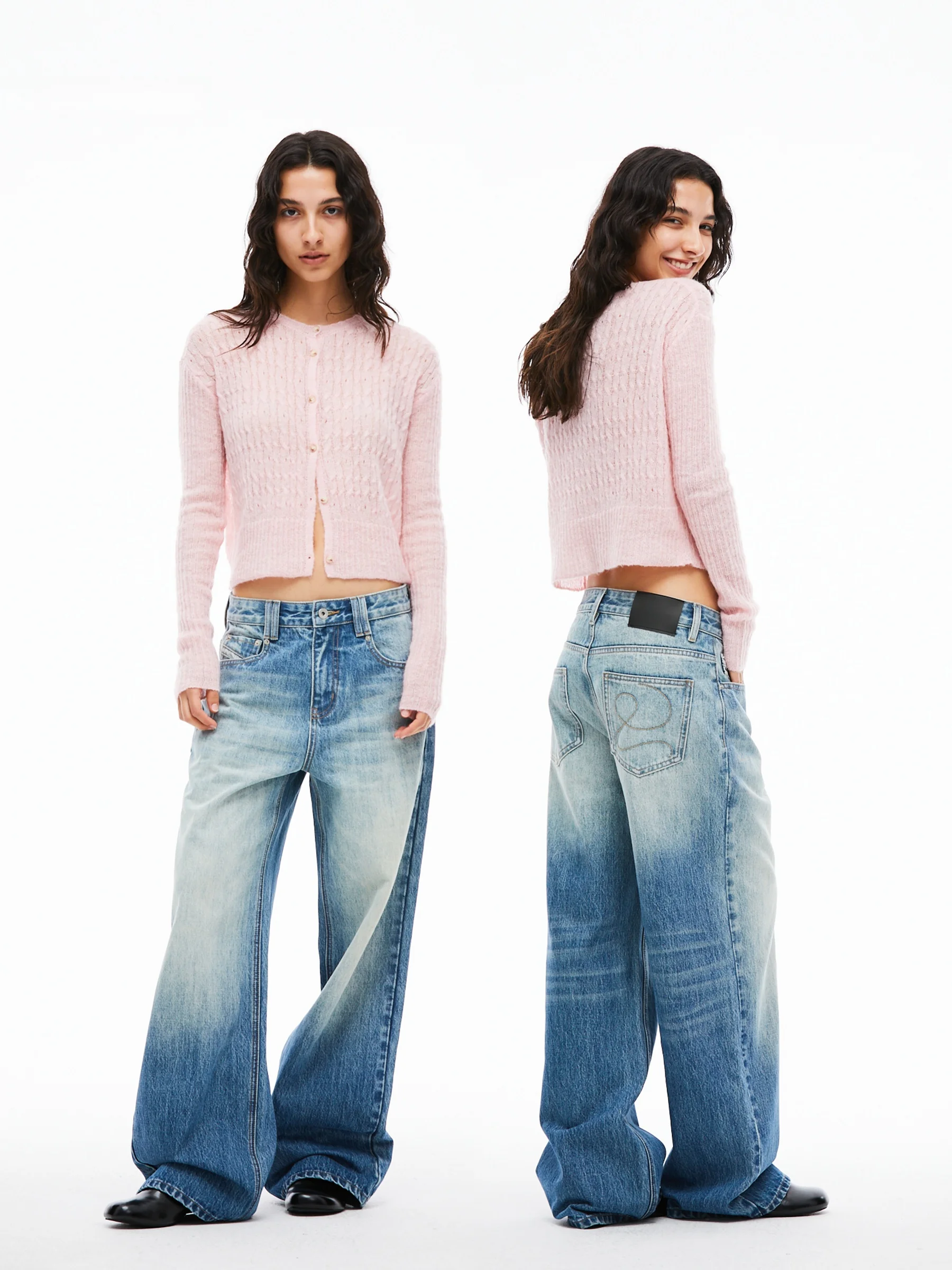 

Ретро джинсы с широкими штанинами, светло-голубые, со средней посадкой, прямые, повседневные, удобные, женские