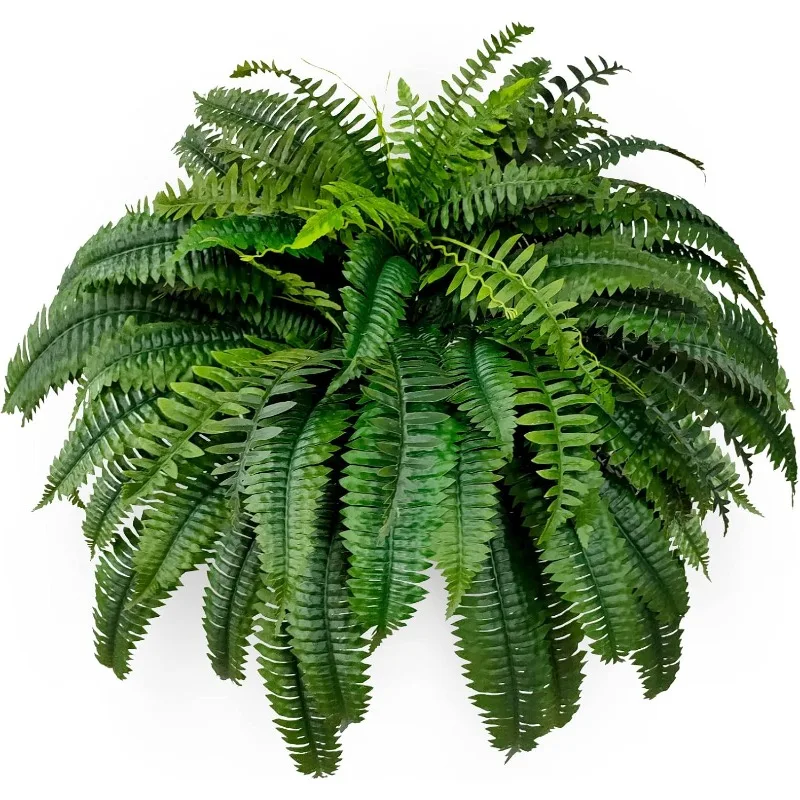 Single Silky Artificial Boston Fern Bush, 48Inch Artificial Plants, Suitable for Decorating Office, Patio, Living Room Faux