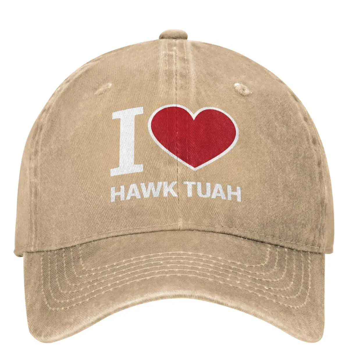 I Love Hawk Tuah White Color Washed Baseball Cap Vintage Trucker Hat Summer Unisex Teens Outdoor Gym Designer Baseball Caps