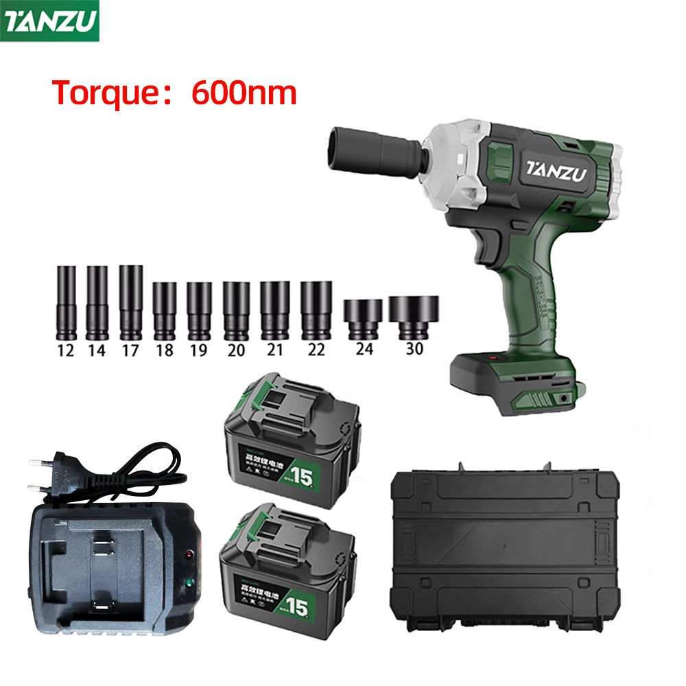 True 600N.m 21V Brushless Electric Impact Wrench High Torque Cordless Screwdriver Socket Power Tools For Car Tires Repair Tanzu