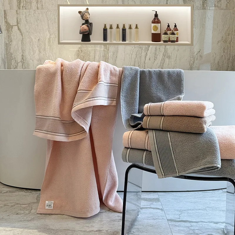 Combed Cotton Bath Towel 70x140cm for Adults Thick Skin Friendly High Absorbent Solid Soft Home Hotel Textile Towels Bathroom