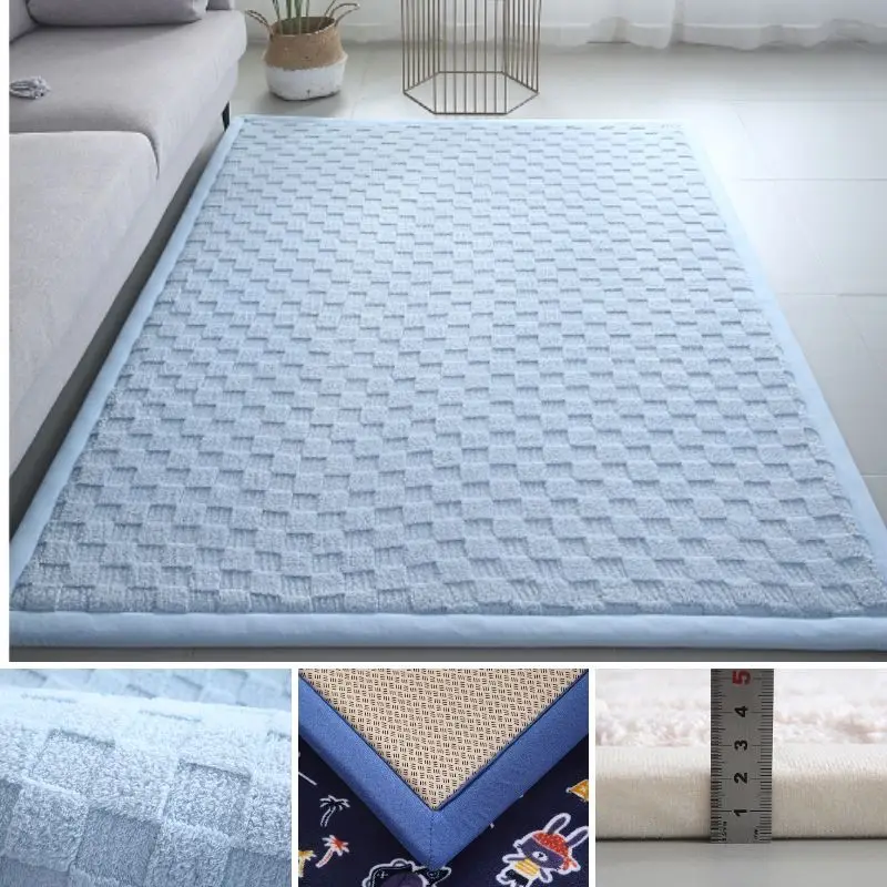 

Checkerboard Plush Rug Girl Room 2.2cm Thick Fluffy Soft Thick Carpets Living Room Large Area Baby Play Game Mats Tatami Carpet