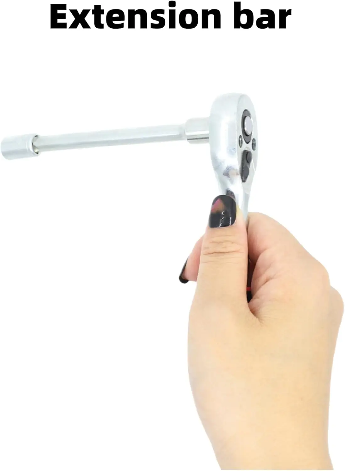 12個入り 1/4インチ ラチェットソケットセット、4-13mm メトリック、クイックリリースハンドル＆エクステンション