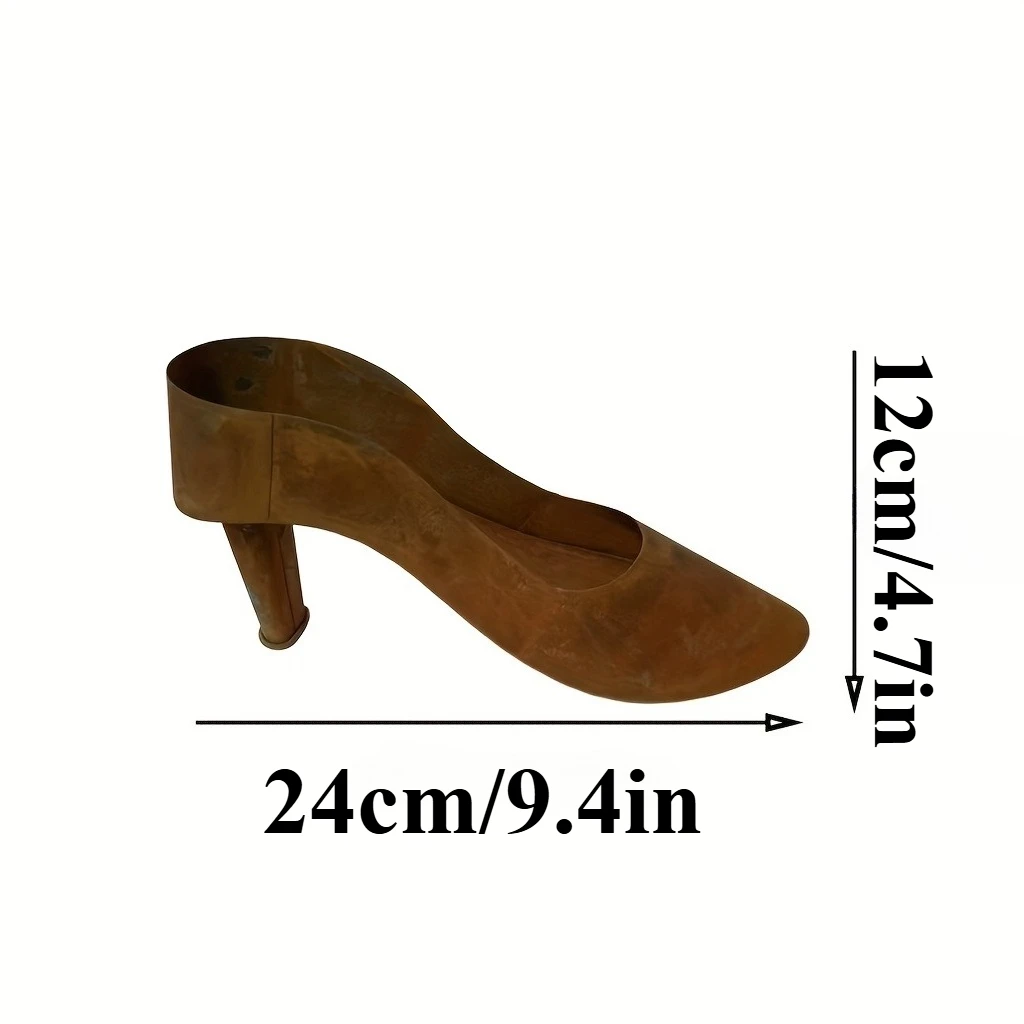 Rusty High Heel Flower Pot Retro Shoe Planter Decorative for Indoor Outdoor Garden Succulent Office Plants Home Decor