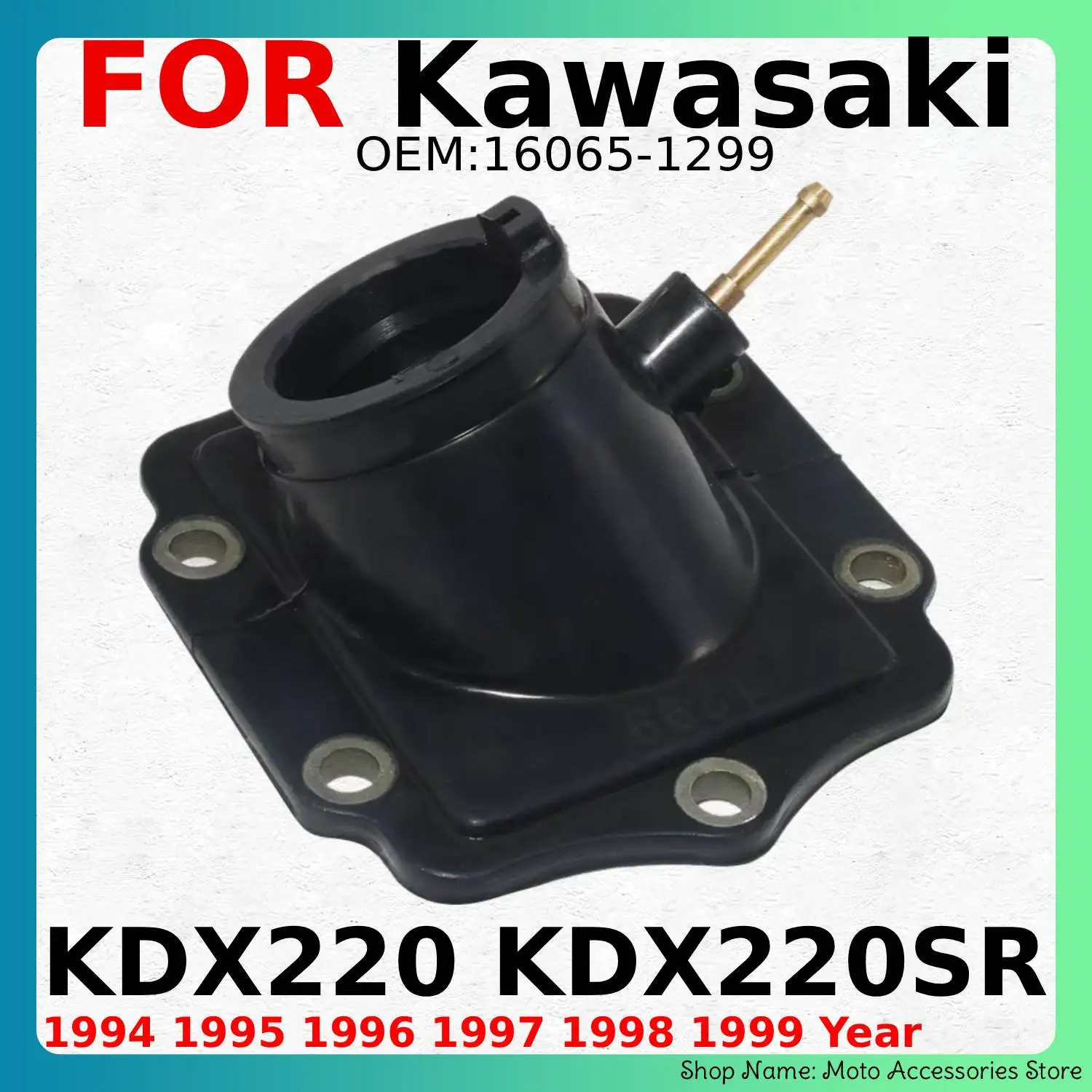 Carburetor Adapter Inlet Intake Pipe Rubber Mat For Kawasaki KDX220 KDX220SR KDX220-B1 KDX220-B2 KDX220-B3 OEM:16065-1299