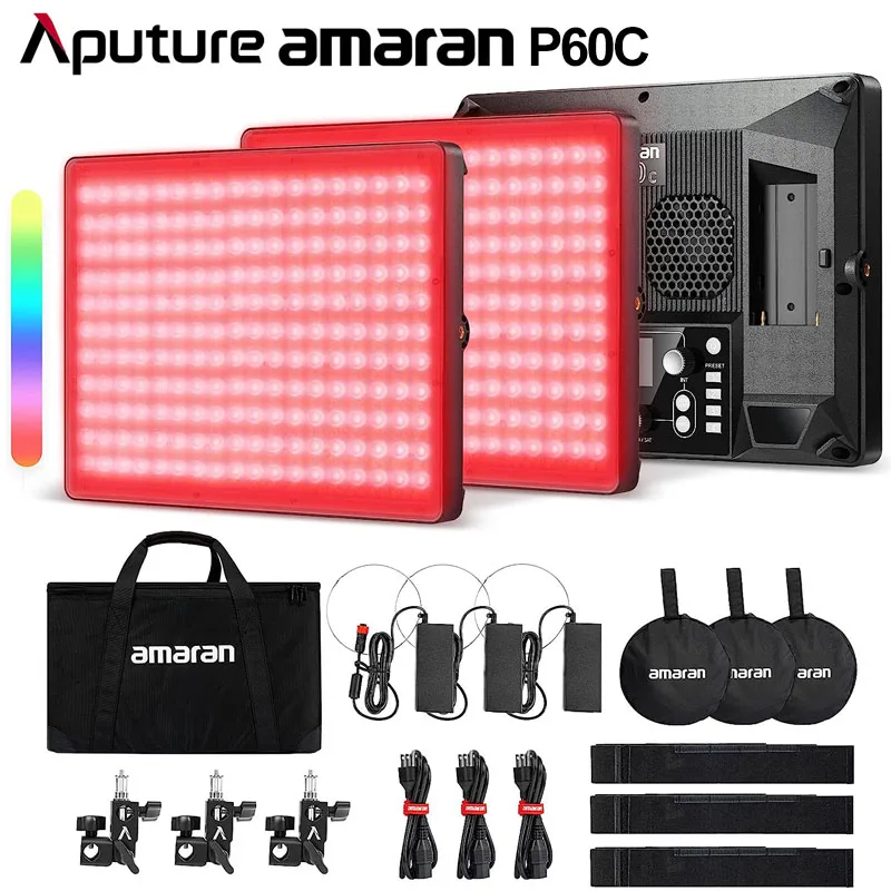 

Aputure Amaran P60C разноцветная фотопанель Женская 2500-7500K фотография искусственная фотография 60 Вт фото портативная студийная фотолампа для съемки