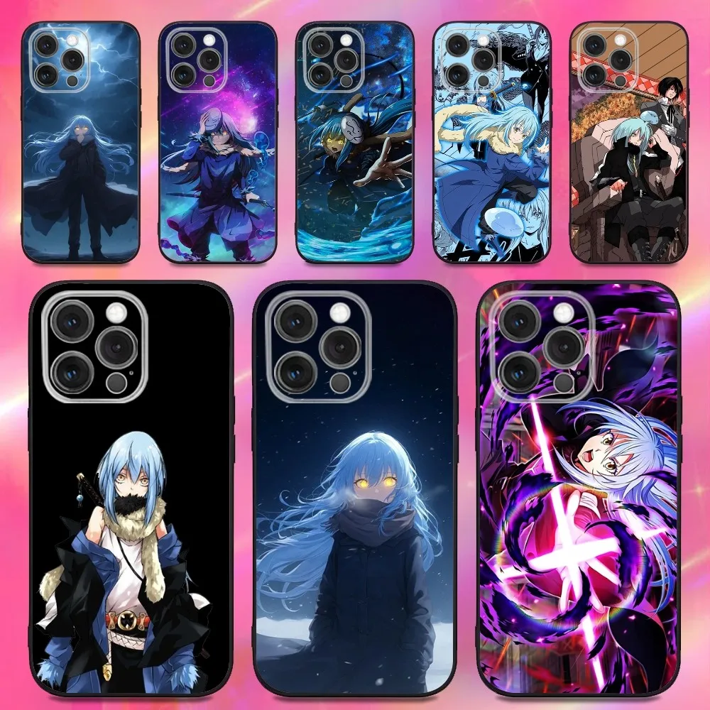 

Rimuru Tempest T-Tensei Phone Case For iPhone 16,15,14,13,12,11,Pro,Max,Plus,X,XS,XR,SE,8,7,Mini,Soft Silicone Black Case