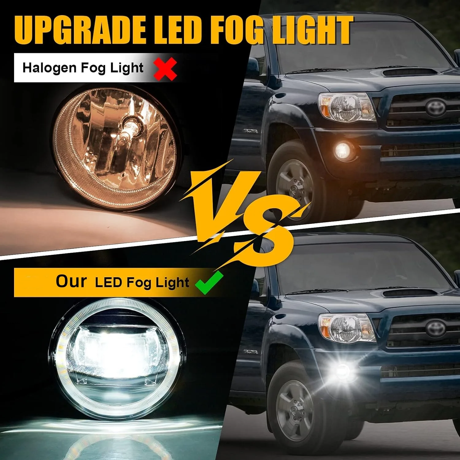 Adequado para 2005-2011 tacoma luz de sinal de volta diurna modificação led luz de nevoeiro