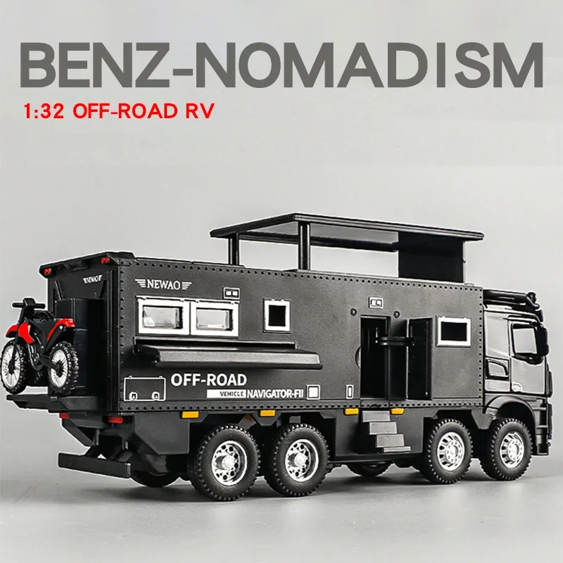 

1:32 Mercedes Benz Nomadism внедорожник RV модель автомобиля коллекция литых под давлением миниатюрных игрушек со звуком и фотомагнитами игрушка для детей подарок