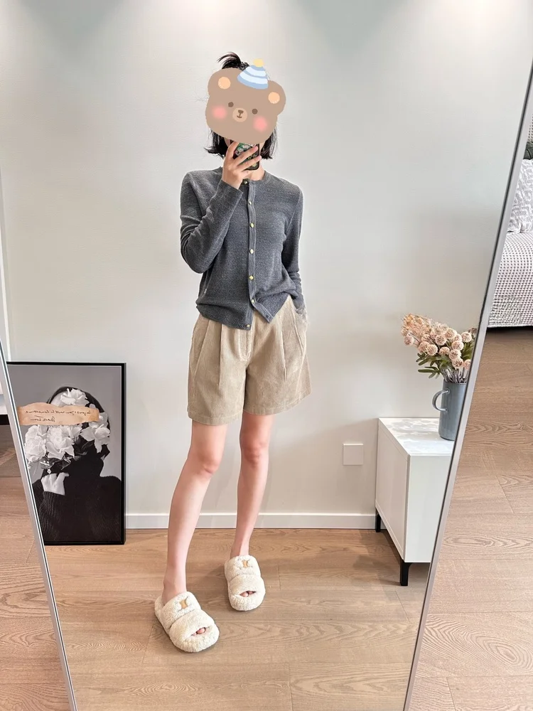 

Женские летние хлопковые брюки с высокой талией, широкими штанинами, свободного кроя, в стиле A-line, из вельвета в полоску, в корейском винтажном стиле, плиссированные