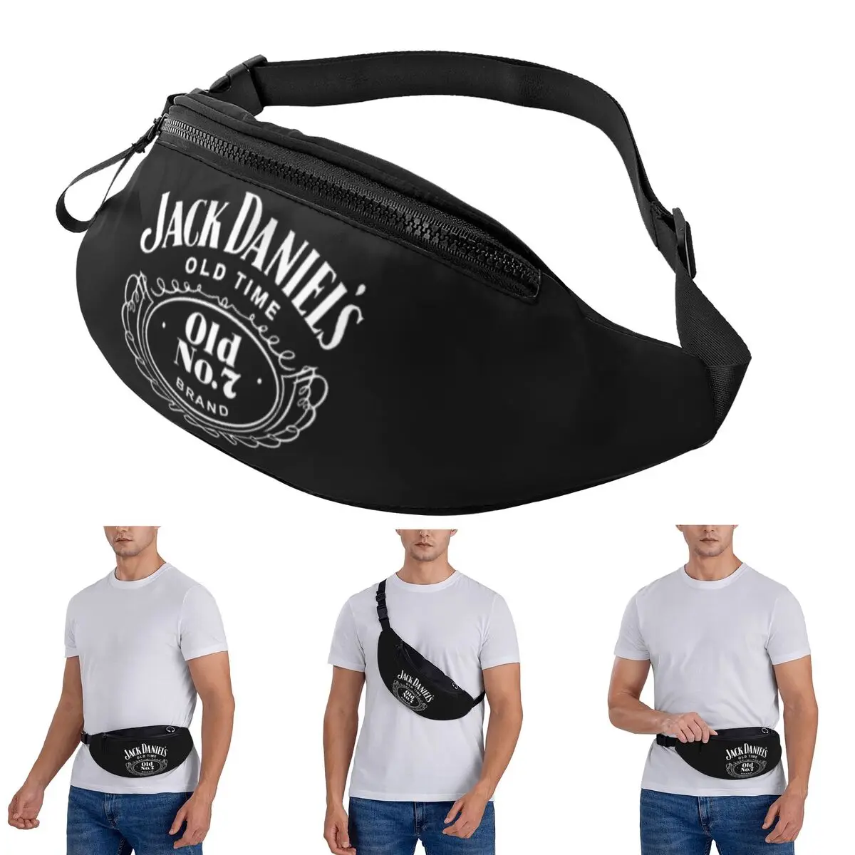 

Crossbody Waist Bag J-JACK DANIELS Whiskey Brand Men Women Fanny Pack Traveling Running Money Phone Pouch