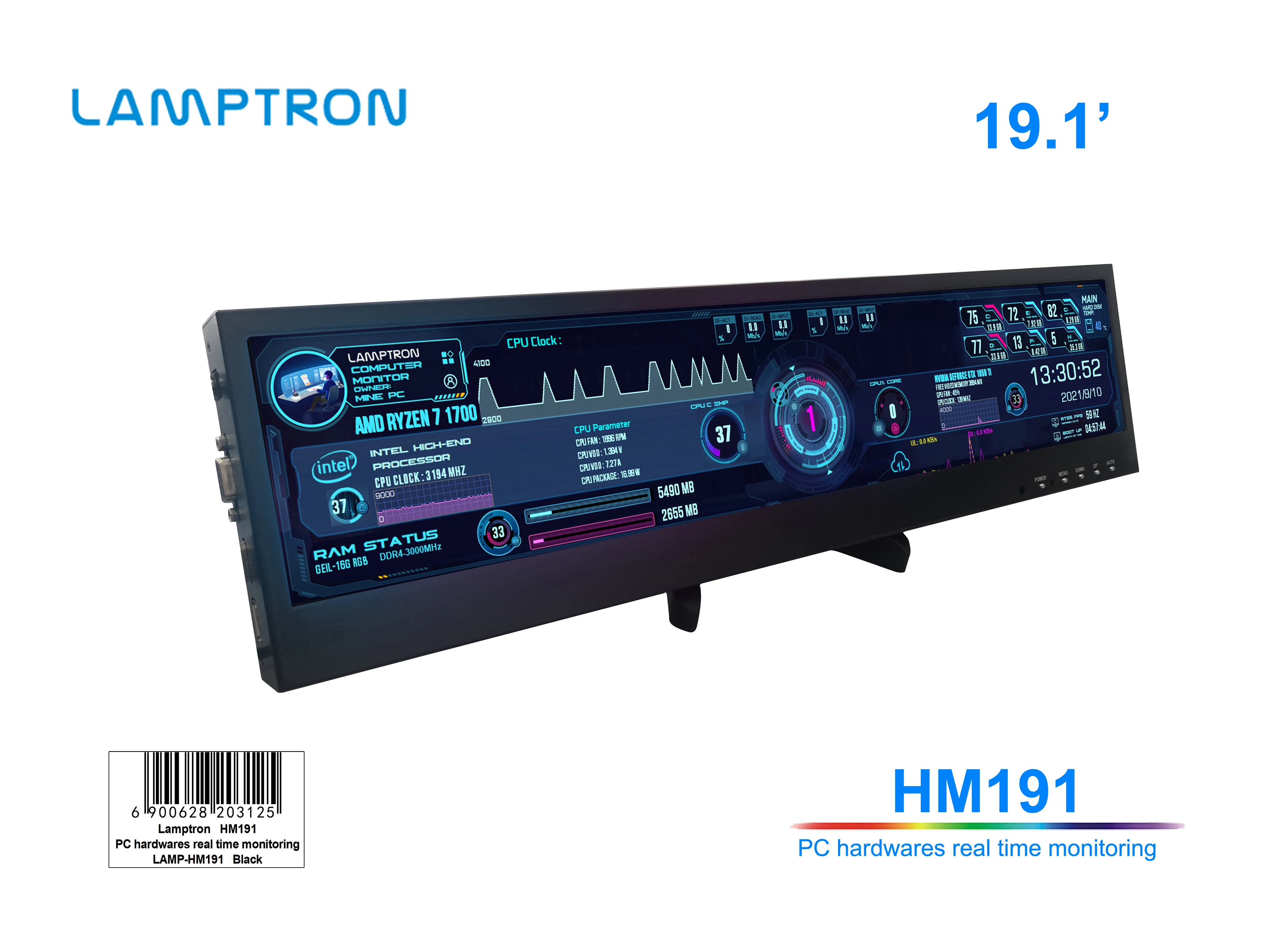 LamptronHM191 PC hardwares real time monitoring