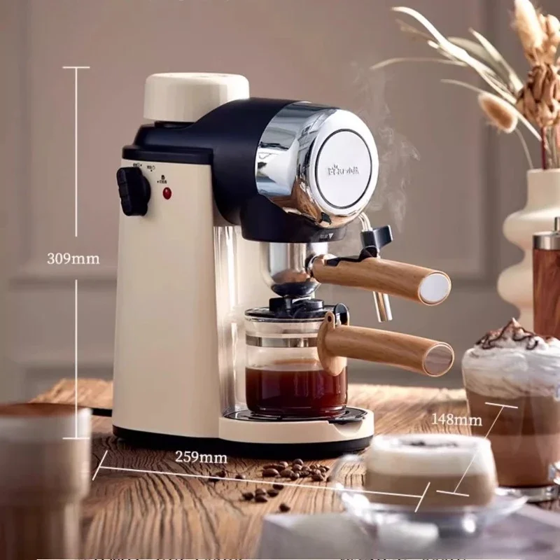 220V Bär Kaffeemaschine Kleines Zuhause Espresso Halbautomatische Büro All-in-One Amerikanische Handmahlmaschine DA