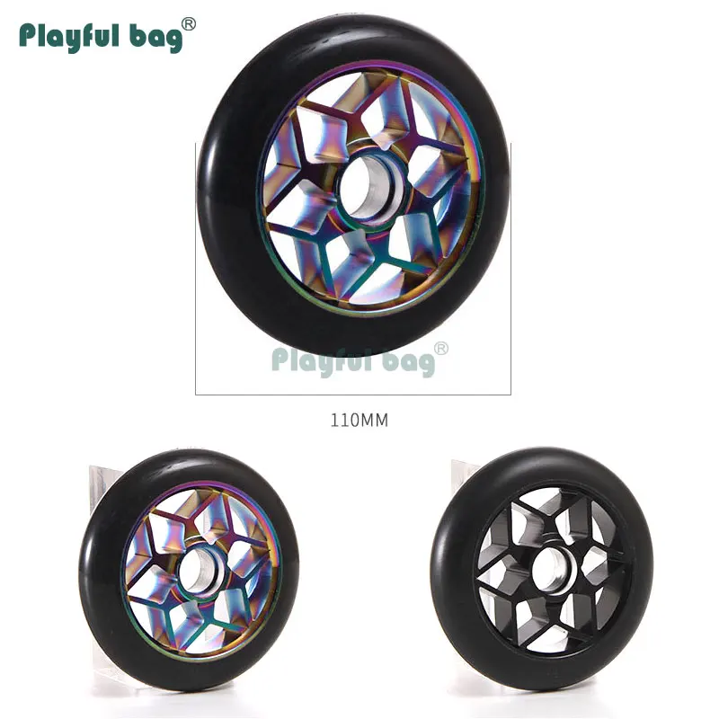 110mm hexagonal scooter roda desgastar-resistente núcleo de alumínio colorido rodas do plutônio patinação esporte acessório amb159