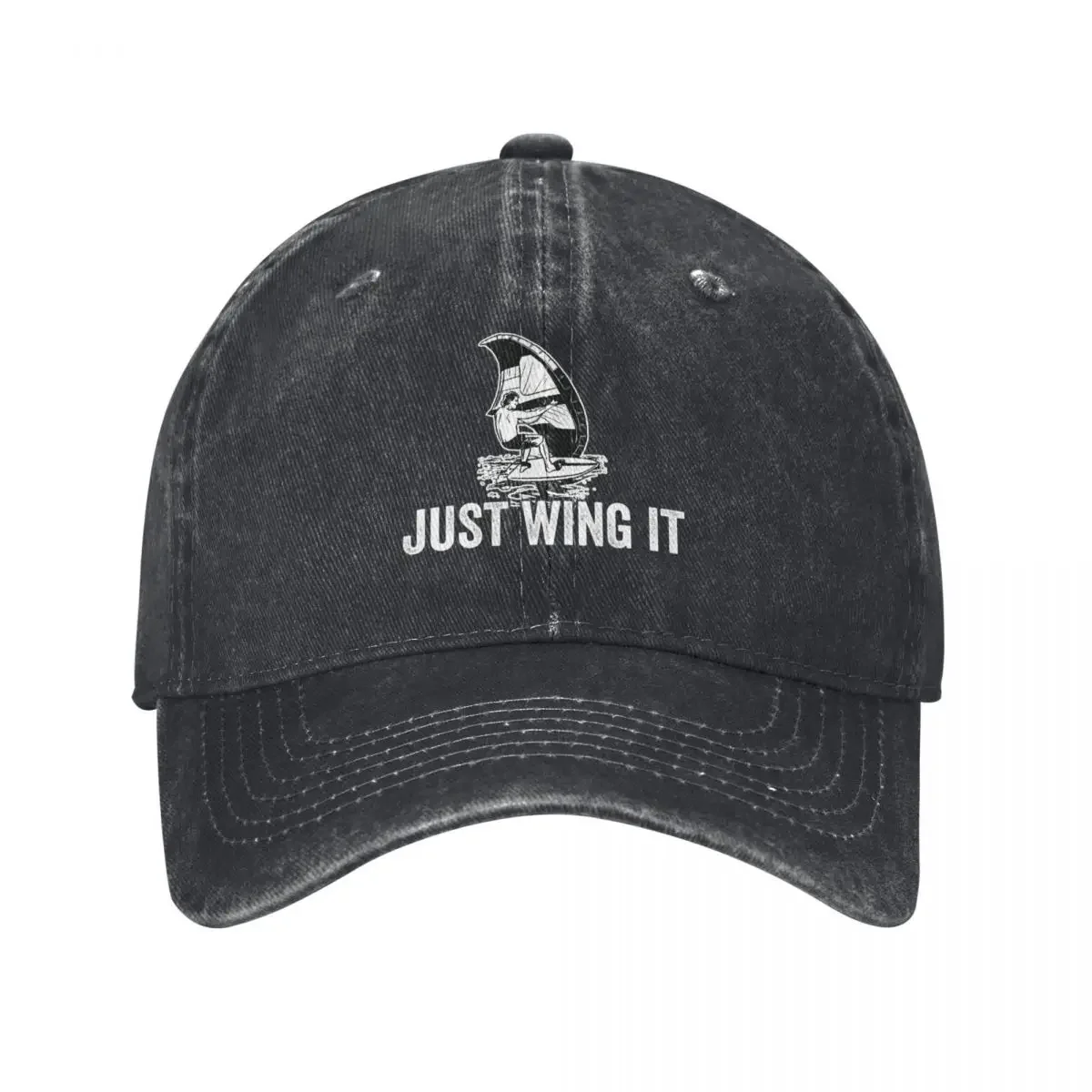 

just wing it funny wing foil design great gift for wing surfer - foiling lovers Baseball Cap Luxury Brand Men Golf Wear Women's