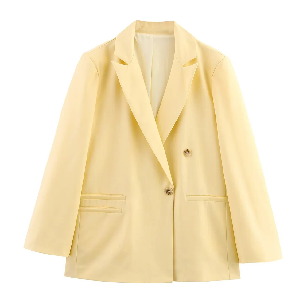 

UNIZERA Women's Suit Coat Solid Color Collar Button Decoration Spring/Summer New Product Women's Wear