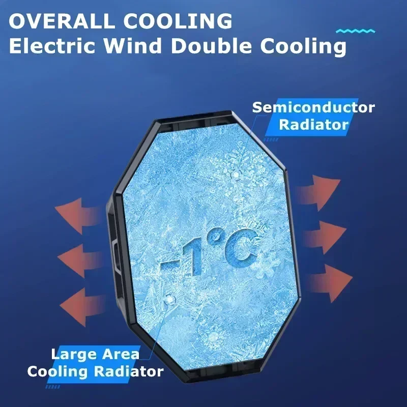 P50 Mobile Phone/Tablet Universal Semiconductor Back-clip Cooling Fan Radiator W/ RGB Colorful for PUBG 5V1.2A Game Cooler Parts