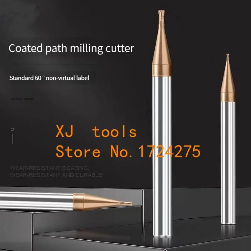 1pc HRC60 Micro End Mill 0.2mm 0.3mm 0.4mm 0.5mm 0.6mm 0.7mm 0.8mm 0.9mm 2 Flutes Carbide Flat Square CNC Milling Cutters Router