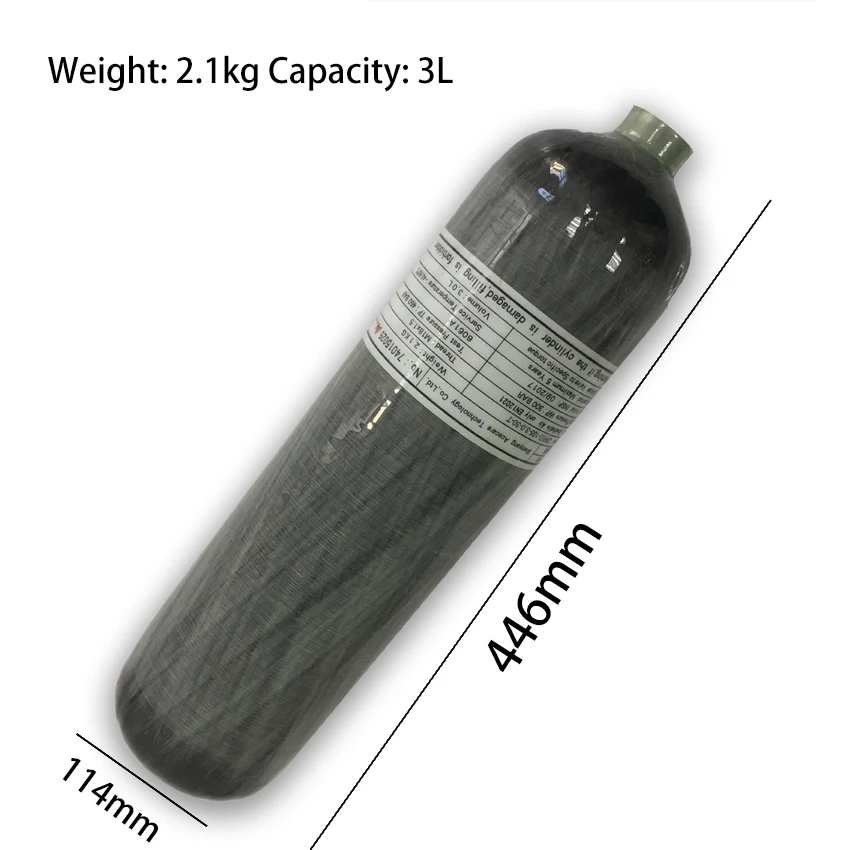 4500PSI 300Bar 30MPA 3L Carbon Fiber Cylinder Scuba Diving Tank Bottle M18*1.5 Aluminum alloy inner tank tank scuba tank