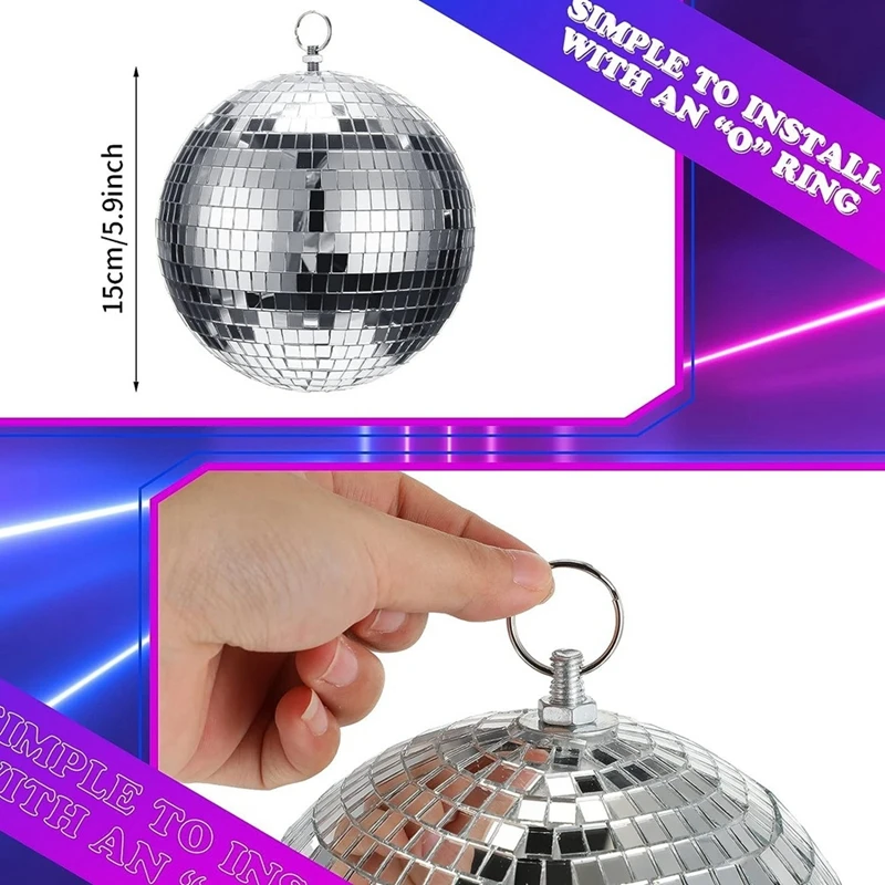 Disco Ball Decor With Light And Disco Ball-Battery Powered Disco Ball Light, Christmas Party, DJ Club Party Supplies Durable