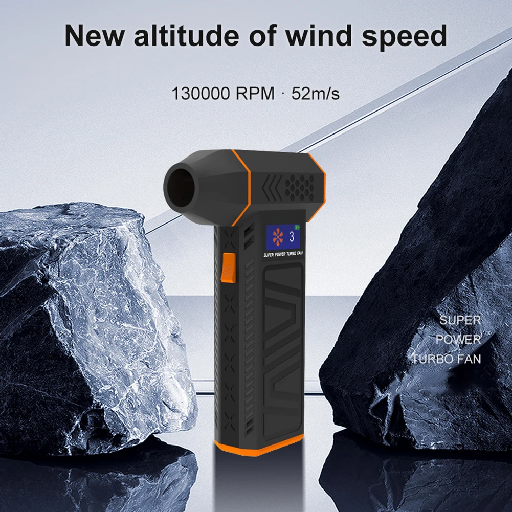 

130000RPM Car Turbo Jet Fan Mini Turbo Jet Fan Electric Air Duster Adjustable Wind 8000mAh Wind Speed 52m/S Portable 3 Speed