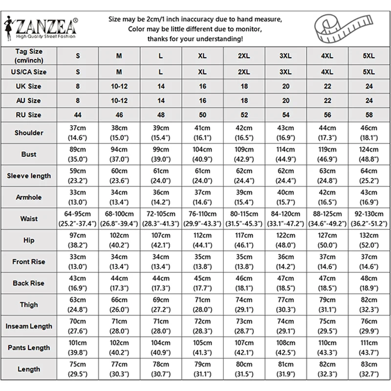 ZANZEA Women Autumn Fashion Pant Sets 2026 Spring Pleated 2pcs Long Sleeve Tops and Elastic Waist Casual Pants Elegant Outfits