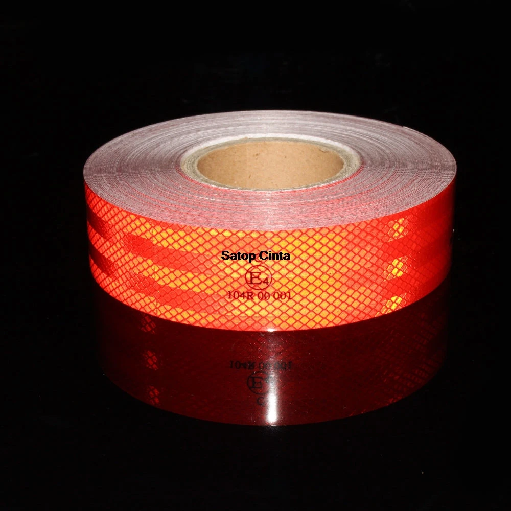 2Inch*16FT High Intensity E4-104R Reflective Tape Waterproof Stickers Strong Adhesive Hazard Warning Strip Reflector For Trailer