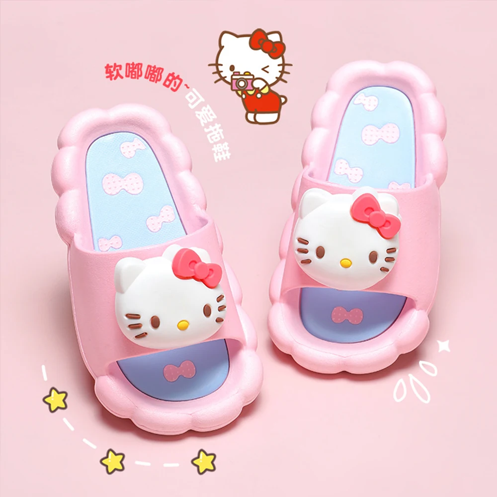 Pantofole estive per bambini Cartoon sanhos Anime Hello Kitty Cinnamoroll pantofola da bagno traspirante antiscivolo per la casa bambini per ragazza