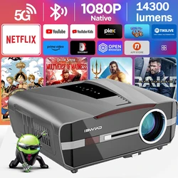 4KG Professional Projector D7K/T6 1080P 14300 ANSI Outdoor Projection 5G Bluetooth 5.0 Dual Band WIFI Smart 4K HD Home Projectio