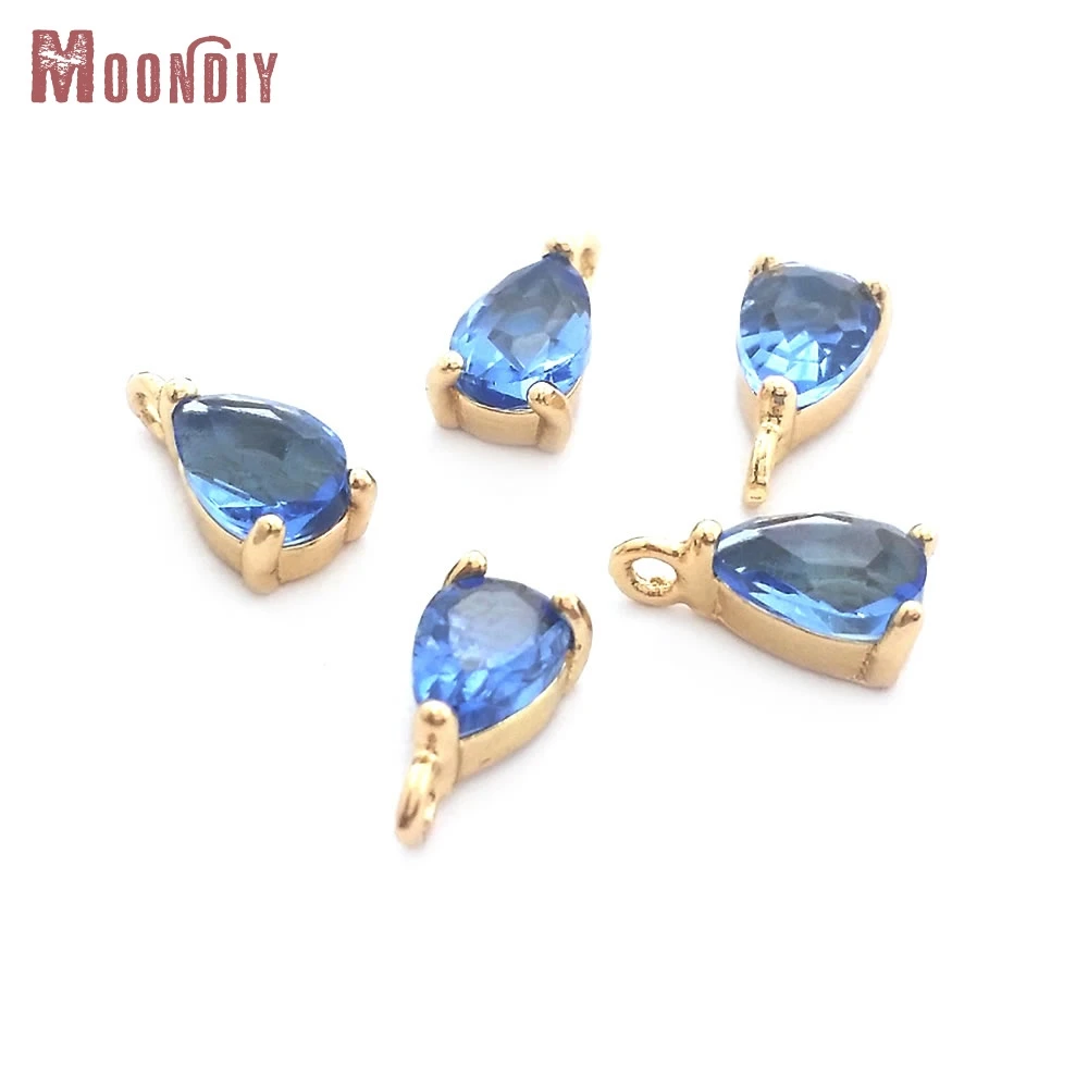 

10PCS 4x6MM High Quality Champagne Gold Color Brass Drop Shape Charms Pendants Jewelry Earrings Findings Accessories