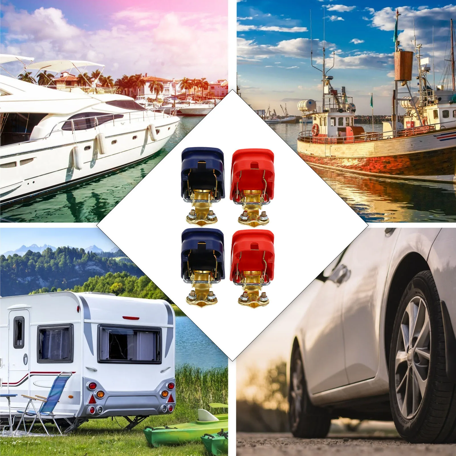 

2 set Terminal Clamp Car Connector For Truck Vehicle Durable Alloy Cable Terminals Auto Electrical Accessories