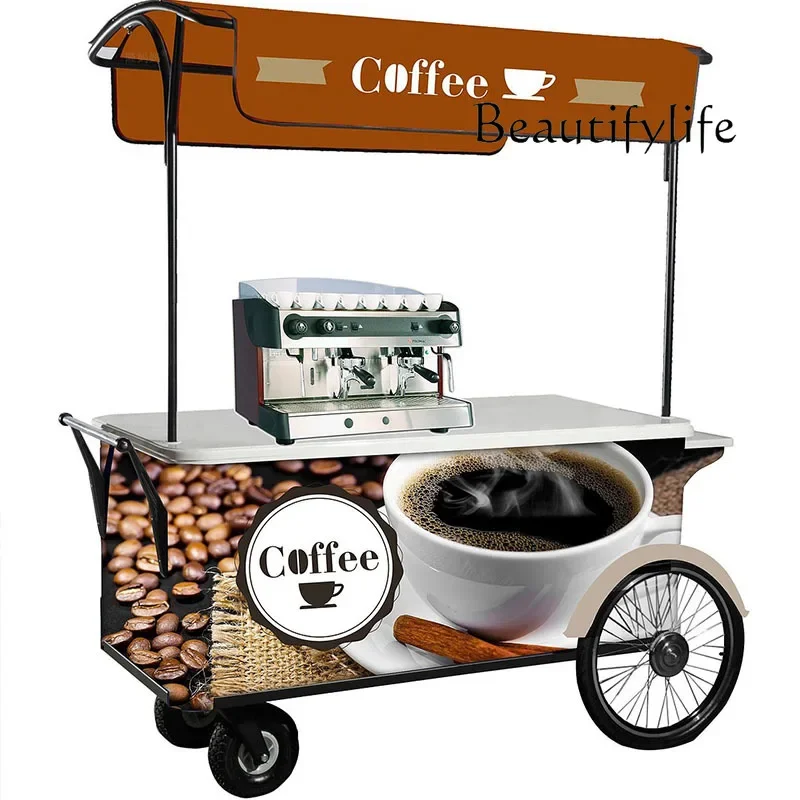 O Supermarket Promotion Cart Outdoor Burger Floral Trolley Movable Meichen Tool Cart Cosmetics Display Food Cart
