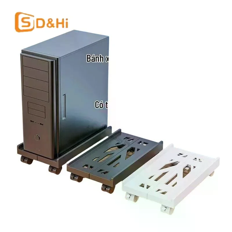 Picture 6: Desktop Computer Case Stand Base Telescopic Bracket Case Tray Caster Height-Adjustable Storage Rack