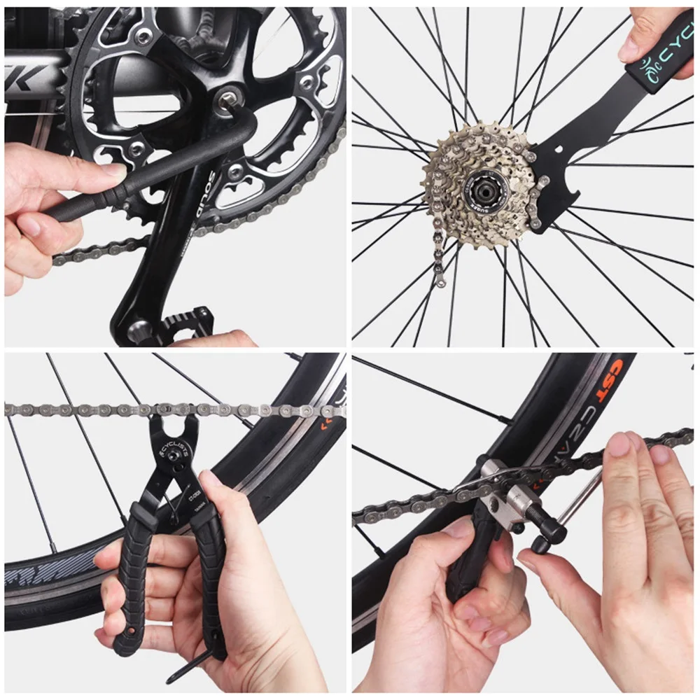 CYCLISTS Professional Bicycle Repair Tools 18 In 1 Cycling Multitool Chains Pedal BB Wrench Hex Key Bike Tools Kit Box Set Bike