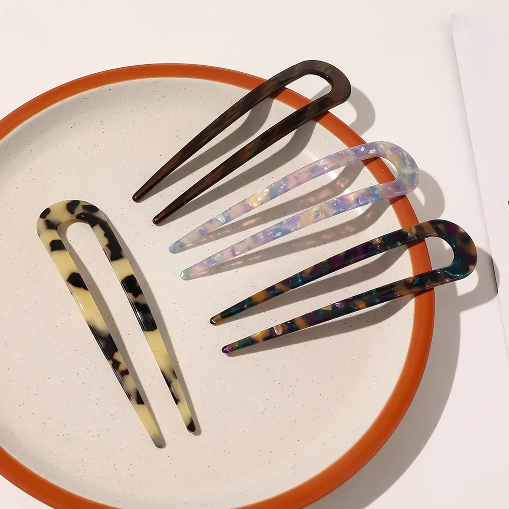 Acetate Hair Sticks for Women Shell Hair Clip Hairs Pins U Shape Girls Hairpins Hairs Bun Makers Wedding Hair Accessories Korean